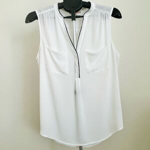 Gibson Latimer Dillards Creamy White Sleeveless Women's Top Size Large